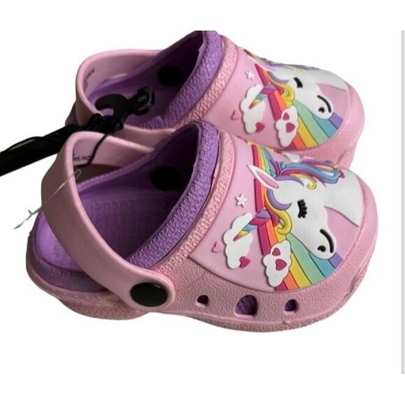 Toddle Girls Shooting Unicorn Pink Clog Shoes Size 6 Slip On NWT - Picture 3 of 4